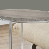 25" Particle Board and Chrome Metal Accent Table
