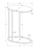 25" Cappuccino Particle Board and Chrome Metal Accent Table