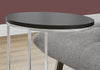 25" Cappuccino Particle Board and Chrome Metal Accent Table