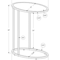 24" Mirrored Top and Chrome Metal Accent Table