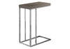 25.25" Dark Taupe Particle Board and Chrome Metal Accent Table