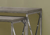32.5" Dark Taupe Particle Board and Chrome Metal Two Piece Accent Table