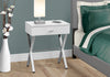 22.25" Particle Board and Chrome Metal Accent Table