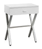 22.25" Particle Board and Chrome Metal Accent Table