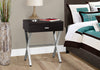 22.25" Cappuccino Particle Board and Chrome Metal Accent Table