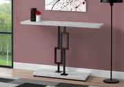 32" Black Cement Particle Board and Black Nickel Metal Accent Table