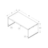 16.25" Glossy White Particle Board and Tempered Glass Coffee Table