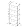 60" Glossy White Particle Board and Clear Tempered Glass Bookcase