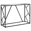 32" Black Metal Accent Table with a Mirror Top
