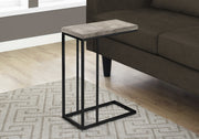25.25" Taupe Particle Board and Black Metal Accent Table