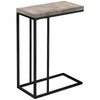 25.25" Taupe Particle Board and Black Metal Accent Table
