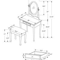 VANITY SET - 2PCS SET - ANTIQUE WHITE