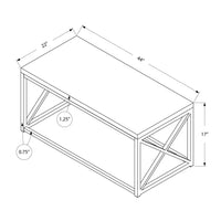 17" Reclaimed Wood Particle Board and Black Metal Coffee Table