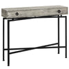 32.5" Grey Reclaimed Wood Particle Board Accent Table with Black Legs