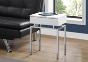 23.25" Particle Board and Chrome Metal Accent Table