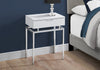23.25" Particle Board and Chrome Metal Accent Table