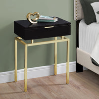 23.25" Cappuccino Particle Board and Chrome Metal Accent Table