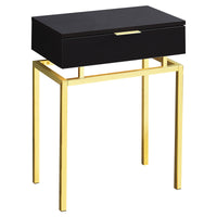23.25" Cappuccino Particle Board and Chrome Metal Accent Table