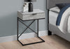 23.5" Grey Cement Particle Board and Black Nickel Metal Accent Table