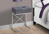 23.5" Grey Particle Board and Chrome Metal Accent Table