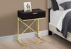 ACCENT TABLE - 24"H - CAPPUCCINO - GOLD METAL