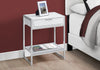 ACCENT TABLE - 24"H - GLOSSY WHITE - CHROME METAL