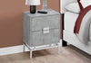 23.5" Grey Cement White Particle Board and Chrome Metal Accent Table