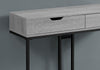 32" Grey MDF and Black Metal Accent Table