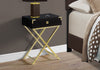 24" Cappuccino Particle Board and MDF, and Gold Metal Accent Table