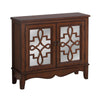 32" Dark Walnut MDF Accent Chest with Mirrored Glass