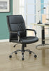 41.5" Black Leather Look, Foam, and Metal Office Chair