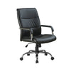 41.5" Black Leather Look, Foam, and Metal Office Chair
