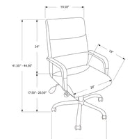 41.5" Black Leather Look, Foam, and Metal Office Chair