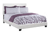 45.75" White Solid Wood, MDF, and Foam Queen Size Bed with Leather Look