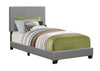 45.75" Grey Solid Wood, MDF, and Foam Twin Size Bed Frame with a Leather Look