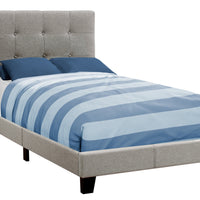 45.75" Solid Wood, MDF, Foam, and Linen Twin Size Bed