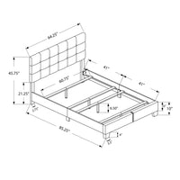 45.75" Beige Solid Wood, MDF, Foam, and Linen Queen Size Bed