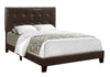 45.75" Brown and Black Solid Wood, MDF, and Foam Full Size Bed with a Leather Look