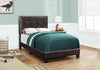 45.75" Brown Solid Wood, MDF, and Foam Twin Size Bed with a Leather Look