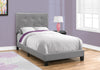 45.75" Grey Solid Wood, MDF, and Foam Twin Size Bed with a Leather Look