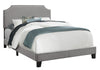 45.5" Solid Wood, Linen, MDF, and Foam Full Size Bed with a Chrome Trim