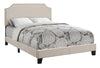 45.5" Beige Solid Wood, Linen, MDF, and Foam Full Size Bed with a Chrome Trim