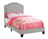 51.5" Solid Wood, Linen, MDF, and Foam Twin Size Bed with a Chrome Trim