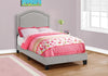 51.5" Solid Wood, Linen, MDF, and Foam Twin Size Bed with a Chrome Trim