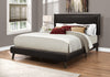 47.25" Brown Solid Wood, MDF, Foam, and Linen Queen Sized Bed with Wood Legs