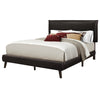 47.25" Brown Solid Wood, MDF, Foam, and Linen Queen Sized Bed with Wood Legs