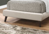 45.25" Beige Solid Wood, MDF, Foam, and Linen Twin Sized Bed with Wood Legs