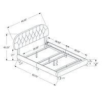 45.25" Beige Solid Wood, MDF, Foam, and Linen Twin Sized Bed with Wood Legs