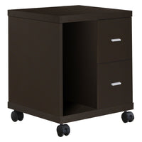 OFFICE CABINET - CAPPUCCINO 2 DRAWER ON CASTORS