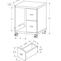 OFFICE CABINET - CAPPUCCINO 2 DRAWER ON CASTORS